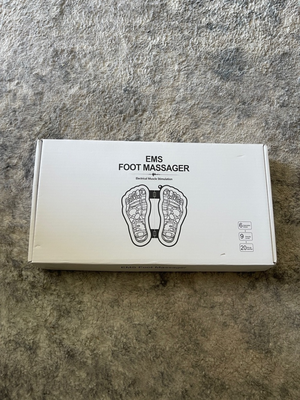 EMS Foot Massager - White Electrical Muscle Stimulation Device